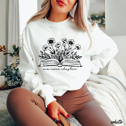 One More Chapter Floral Book Sweatshirt *7 Colors (S-3X) Chloe Vs Tank The Boutique