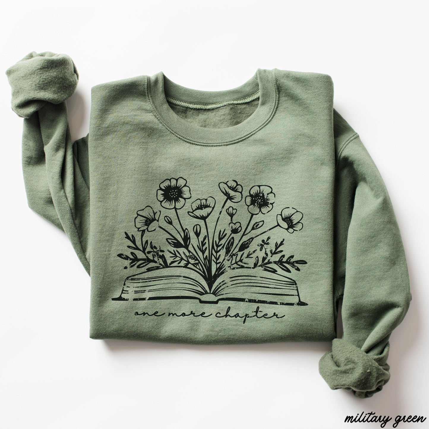 One More Chapter Floral Book Sweatshirt *7 Colors (S-3X) Chloe Vs Tank The Boutique