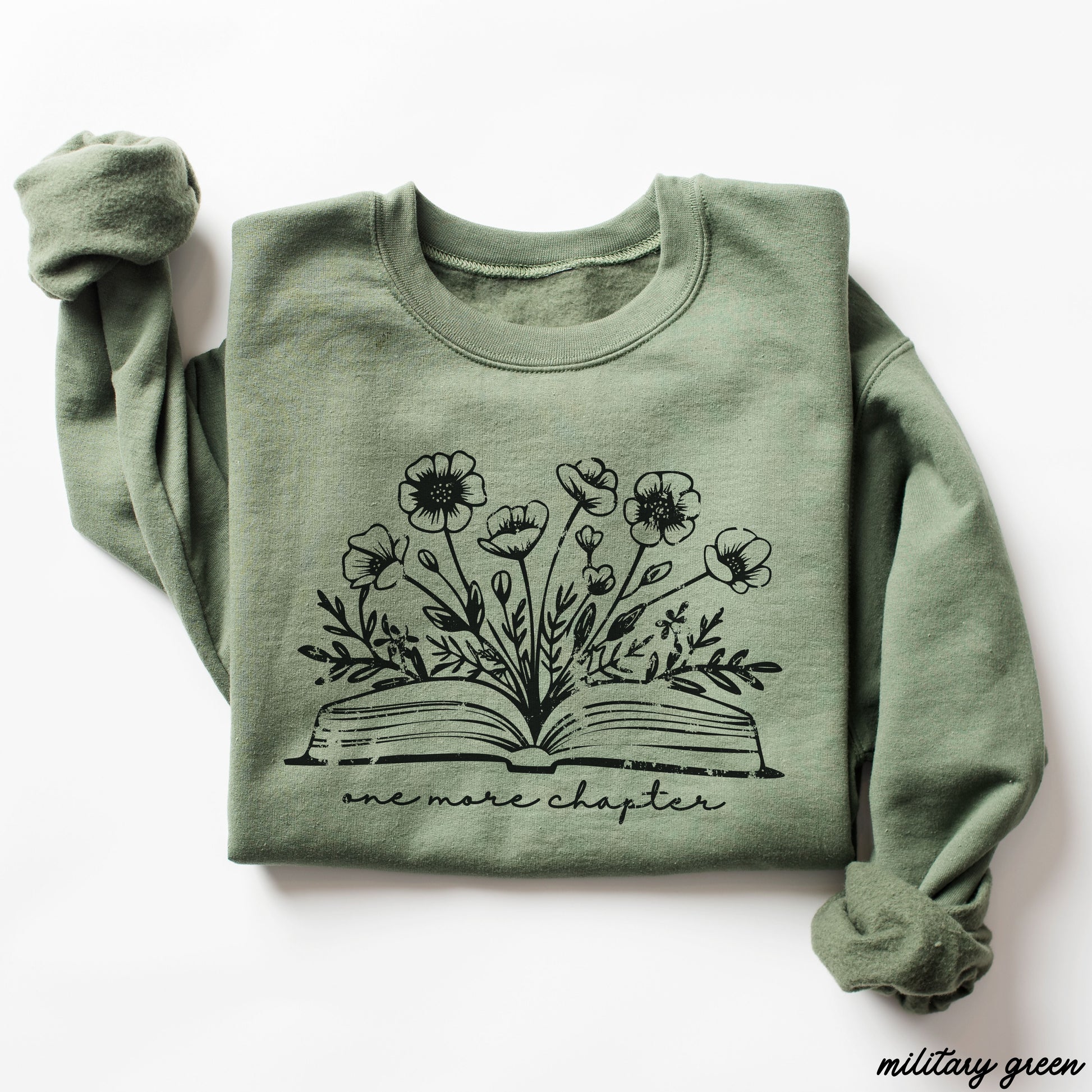 One More Chapter Floral Book Sweatshirt *7 Colors (S-3X) Chloe Vs Tank The Boutique