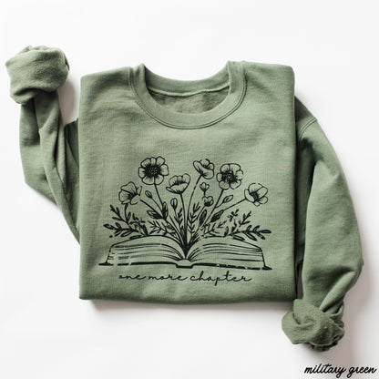One More Chapter Floral Book Sweatshirt *7 Colors (S-3X) Chloe Vs Tank The Boutique