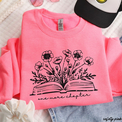 One More Chapter Floral Book Sweatshirt *7 Colors (S-3X) Chloe Vs Tank The Boutique