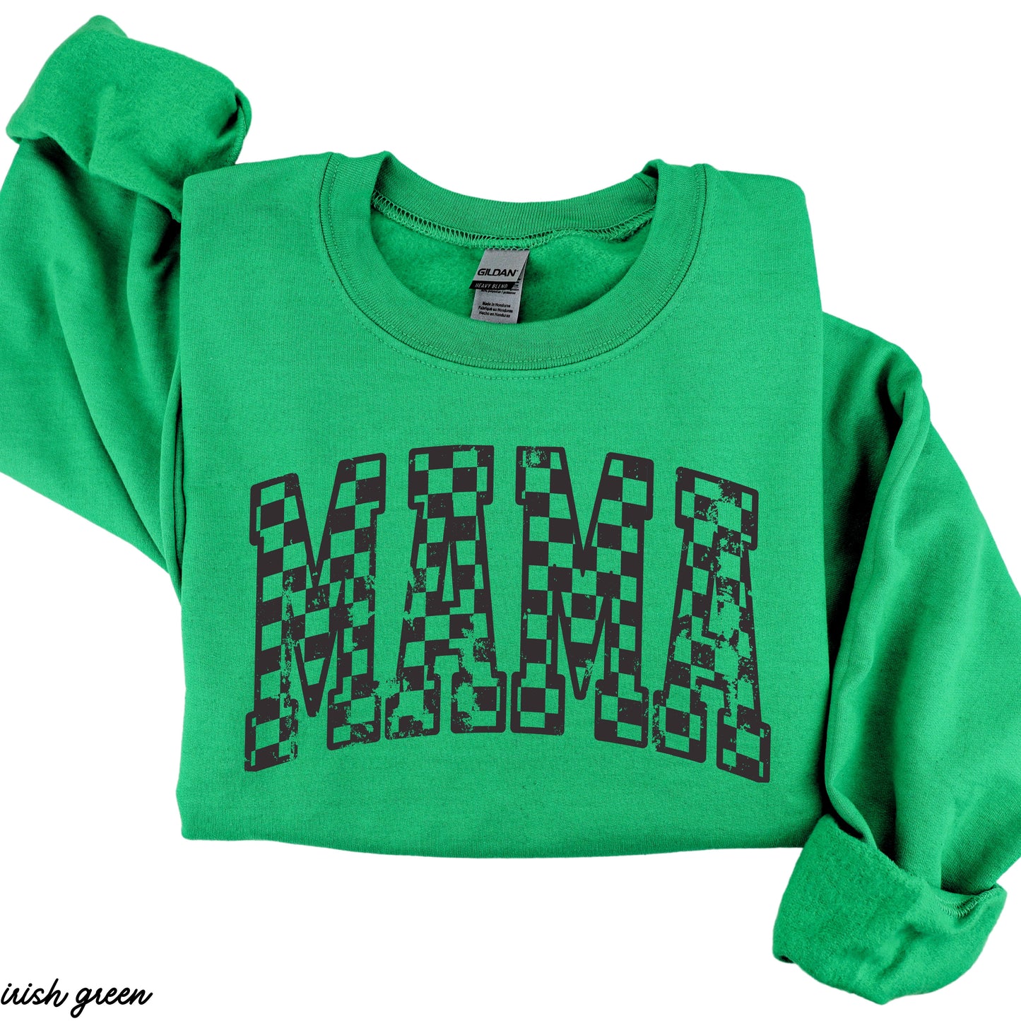 Mama Outline Checkered Sweatshirt *7 Colors (S-3X) Chloe Vs Tank The Boutique