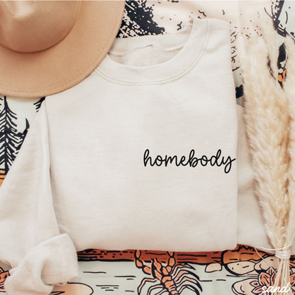 PRE-ORDER: Homebody Cursive Sweatshirt *6 Colors (S-3X) Chloe Vs Tank The Boutique