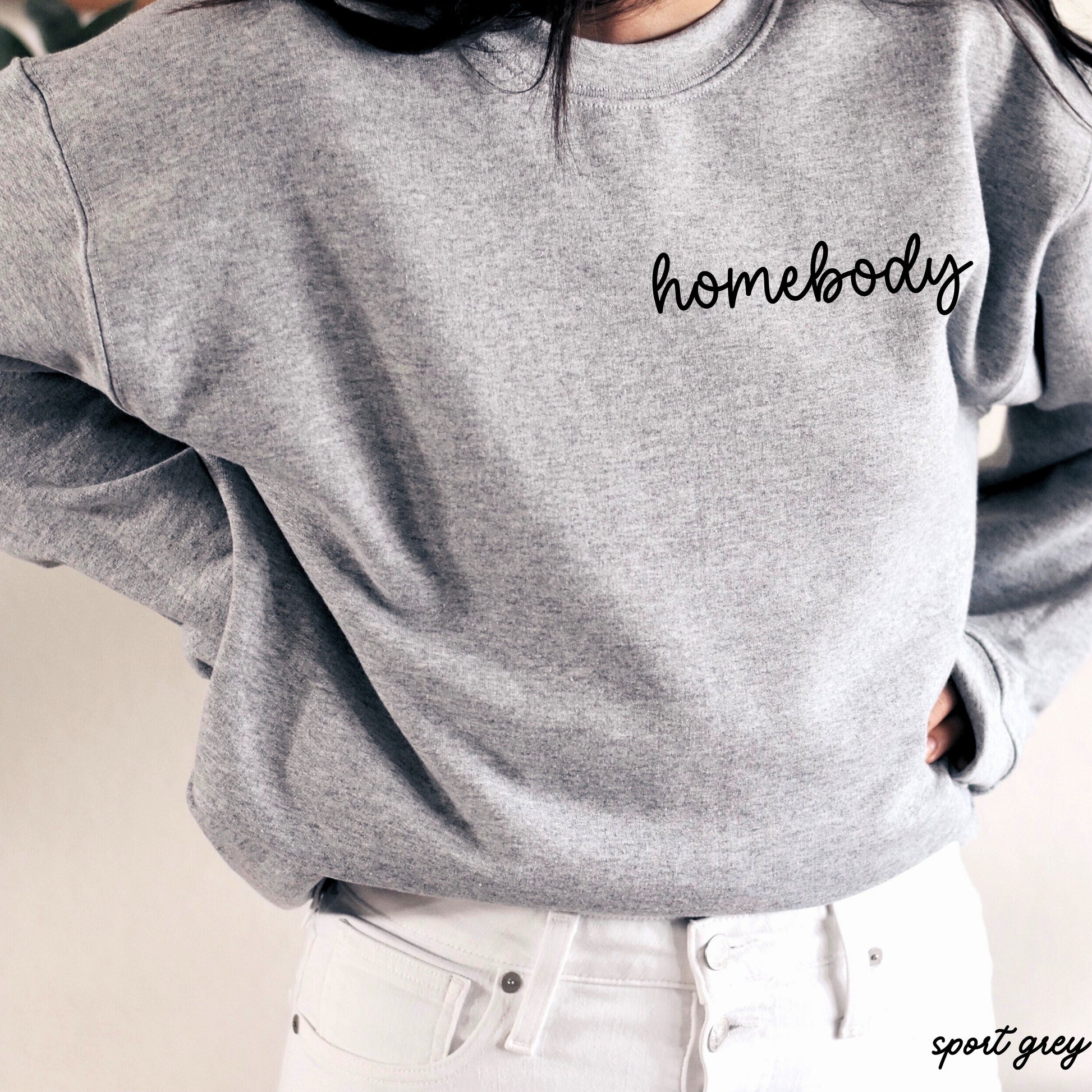 PRE-ORDER: Homebody Cursive Sweatshirt *6 Colors (S-3X) Chloe Vs Tank The Boutique