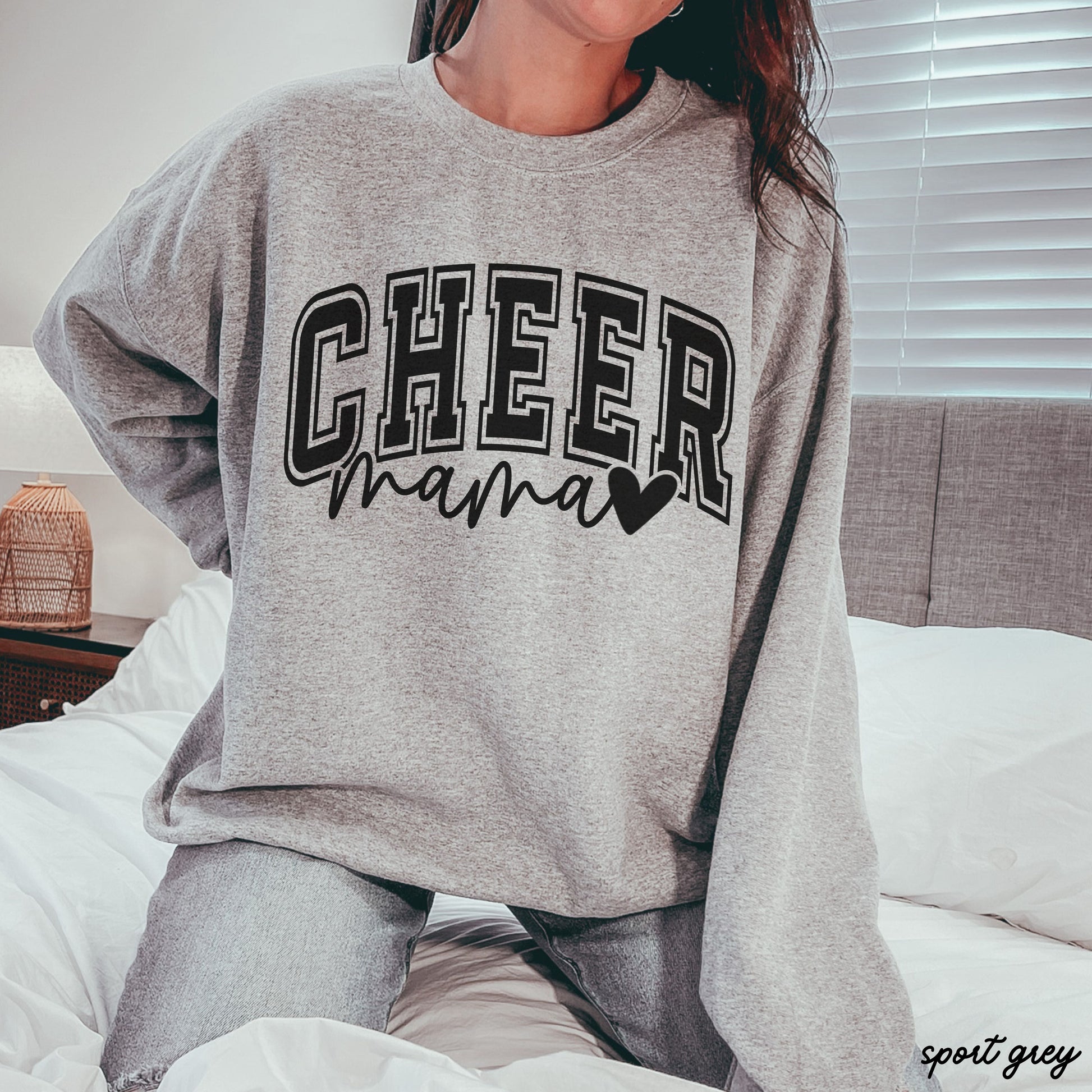 Cheer Mama Heart Sweatshirt *6 Colors (S-3X) Chloe Vs Tank The Boutique