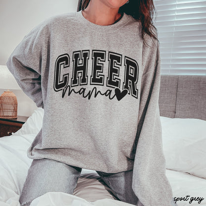 Cheer Mama Heart Sweatshirt *6 Colors (S-3X) Chloe Vs Tank The Boutique