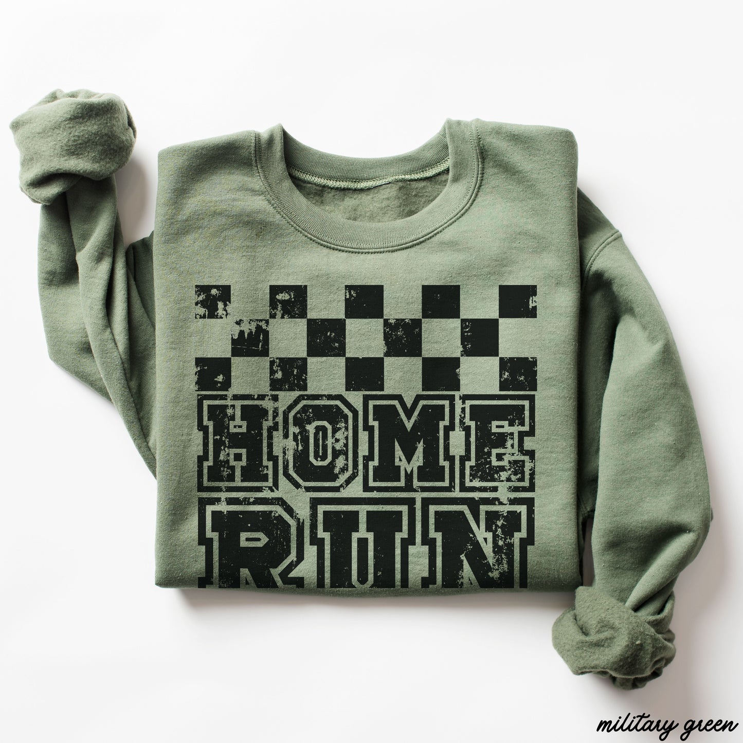 PRE-ORDER: Home Run Checkered Sweatshirt *6 Colors (S-3X) Chloe Vs Tank The Boutique