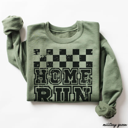 PRE-ORDER: Home Run Checkered Sweatshirt *6 Colors (S-3X) Chloe Vs Tank The Boutique