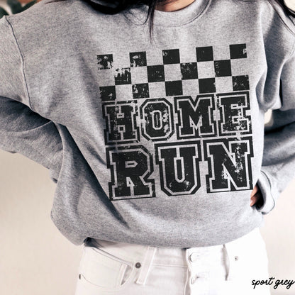PRE-ORDER: Home Run Checkered Sweatshirt *6 Colors (S-3X) Chloe Vs Tank The Boutique