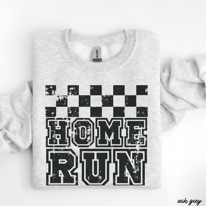 PRE-ORDER: Home Run Checkered Sweatshirt *6 Colors (S-3X) Chloe Vs Tank The Boutique