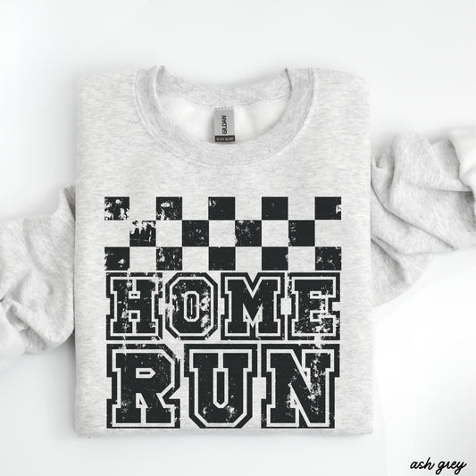 PRE-ORDER: Home Run Checkered Sweatshirt *6 Colors (S-3X) Chloe Vs Tank The Boutique