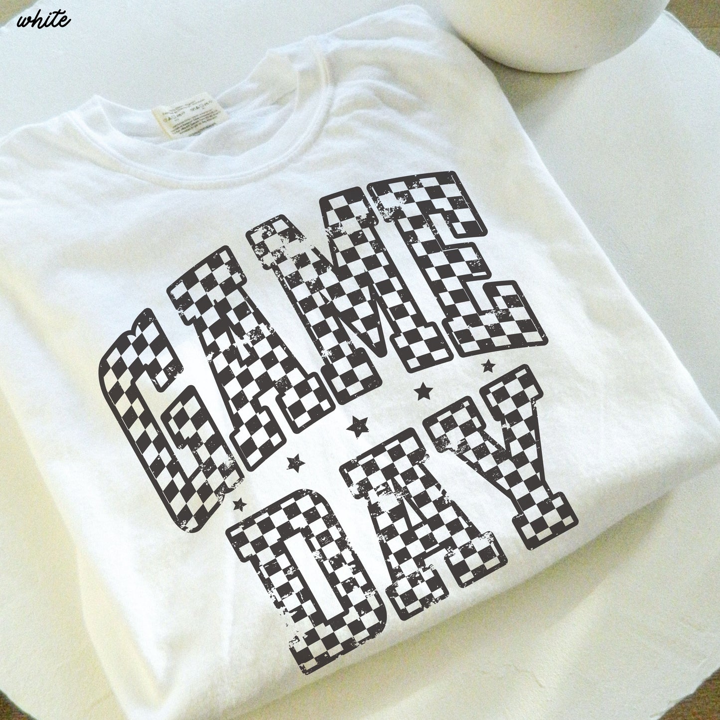 Game Day Checkered Tee *12 Colors (S-3X) Chloe Vs Tank The Boutique