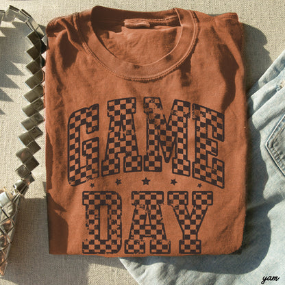 Game Day Checkered Tee *12 Colors (S-3X) Chloe Vs Tank The Boutique