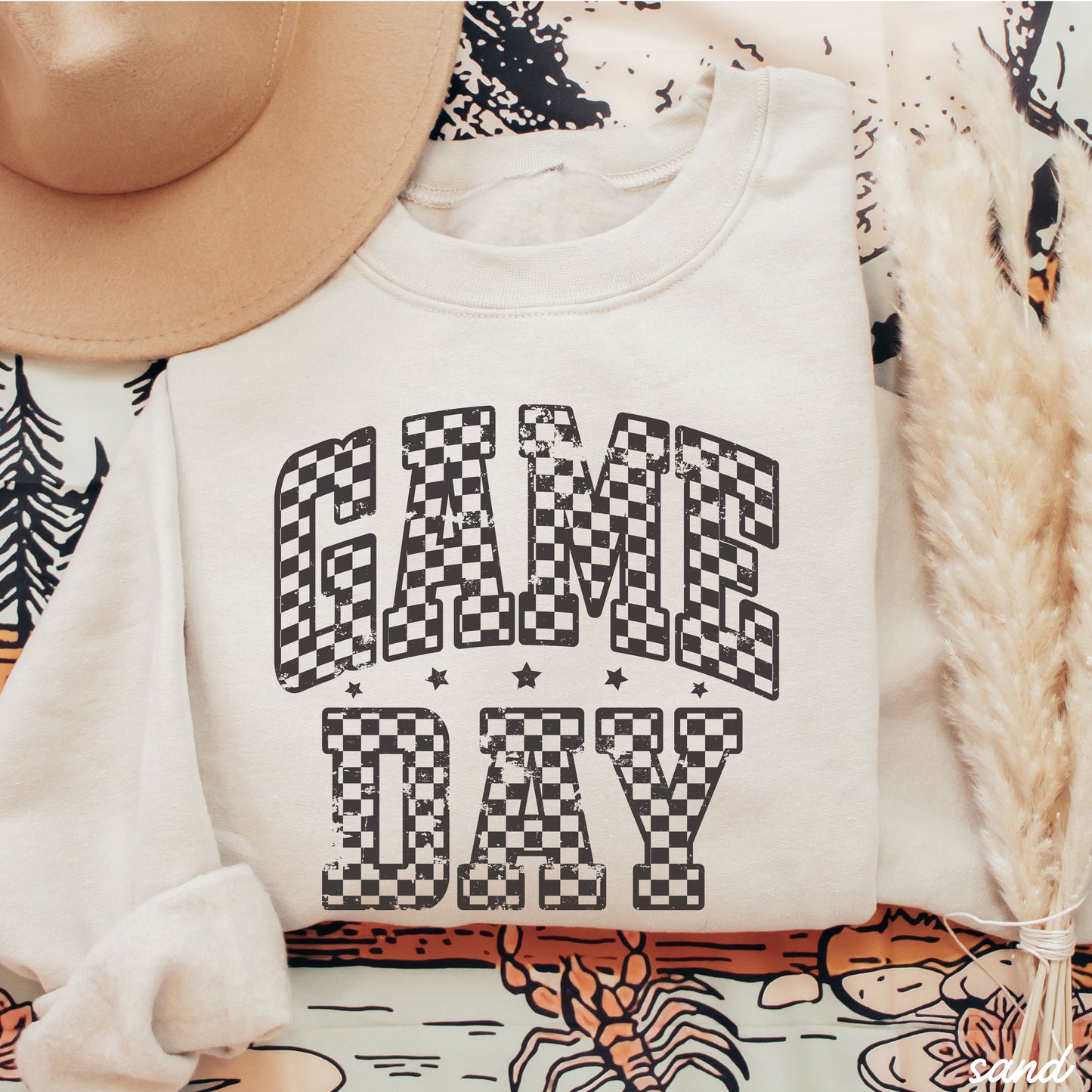 Game Day Checkered Sweatshirt *6 Colors (S-3X) Chloe Vs Tank The Boutique