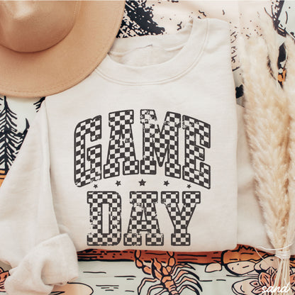 Game Day Checkered Sweatshirt *6 Colors (S-3X) Chloe Vs Tank The Boutique