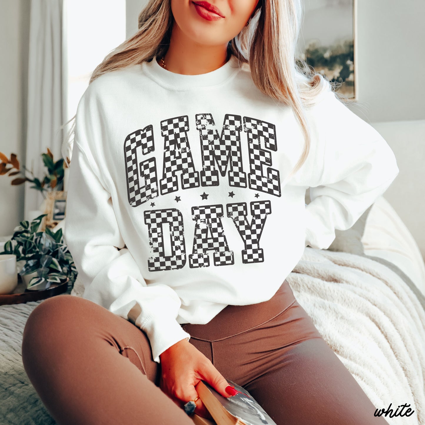Game Day Checkered Sweatshirt *6 Colors (S-3X) Chloe Vs Tank The Boutique