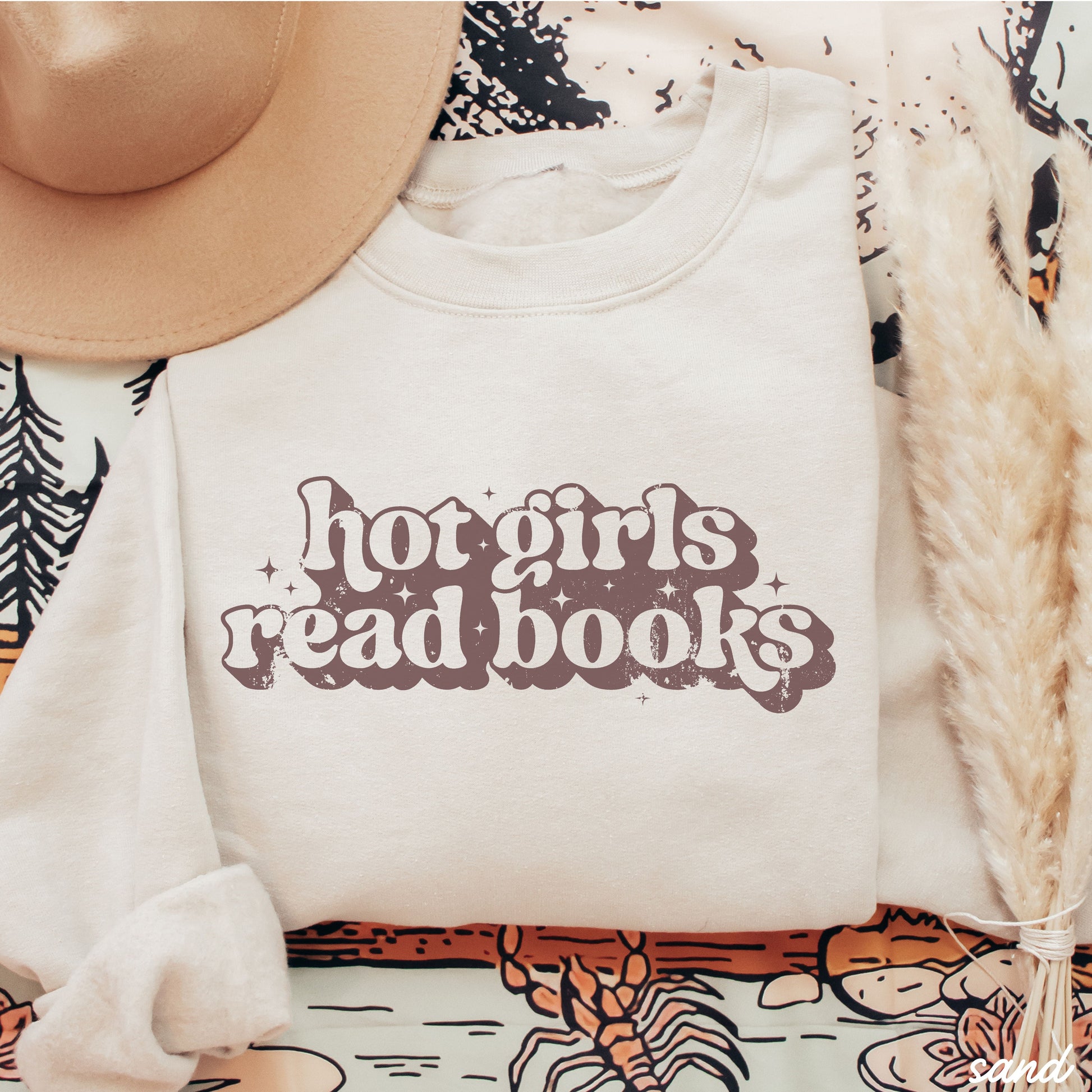 Pre-Order: Hot Girls Read Books Sweatshirt *6 Colors (S-3X) Chloe Vs Tank The Boutique