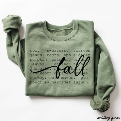 Fall Words Sweatshirt *5 Colors (S-3X) Chloe Vs Tank The Boutique