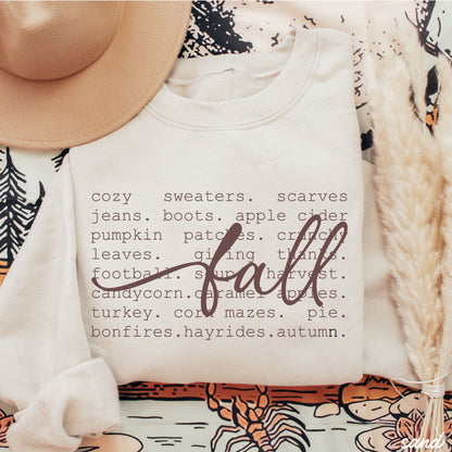 Fall Words Sweatshirt *5 Colors (S-3X) Chloe Vs Tank The Boutique