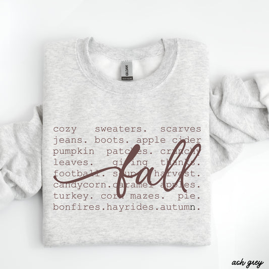 Fall Words Sweatshirt *5 Colors (S-3X) Chloe Vs Tank The Boutique