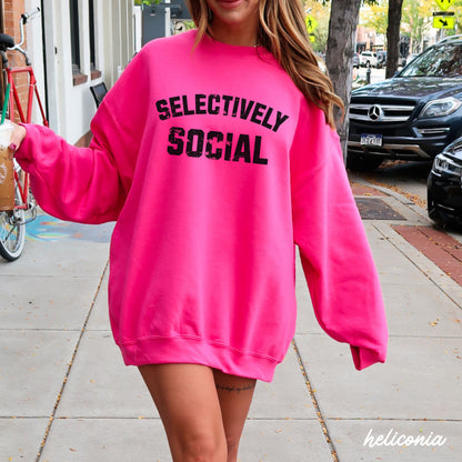 PRE-ORDER: Selectively Social Sweatshirt *7 Colors (S-3X) Chloe Vs Tank The Boutique