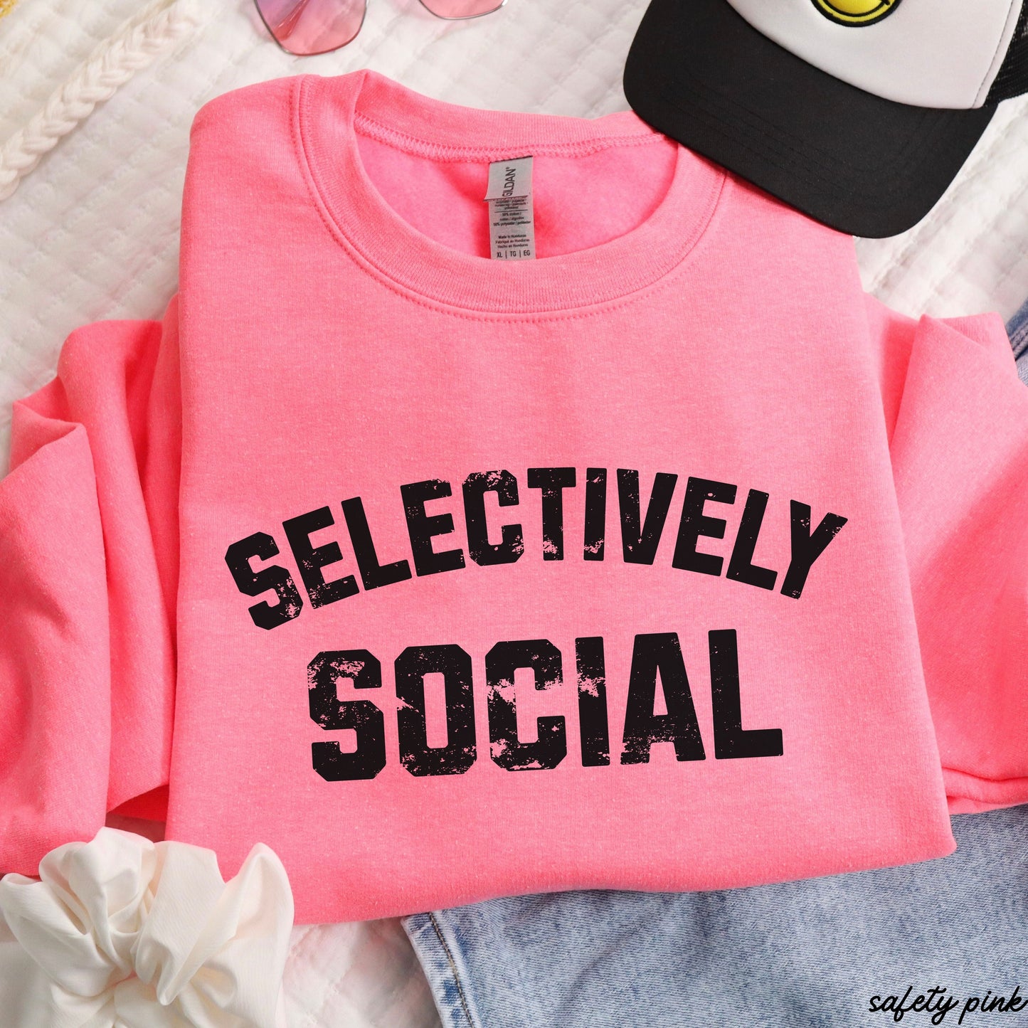 PRE-ORDER: Selectively Social Sweatshirt *7 Colors (S-3X) Chloe Vs Tank The Boutique