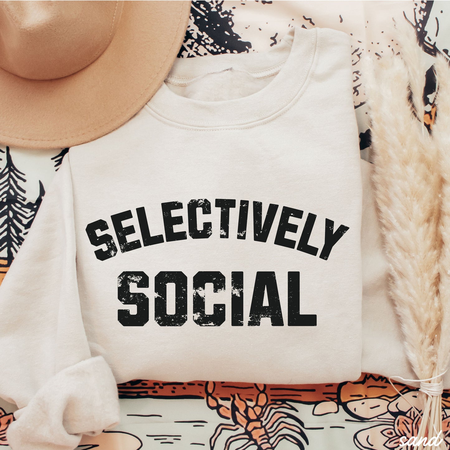 PRE-ORDER: Selectively Social Sweatshirt *7 Colors (S-3X) Chloe Vs Tank The Boutique