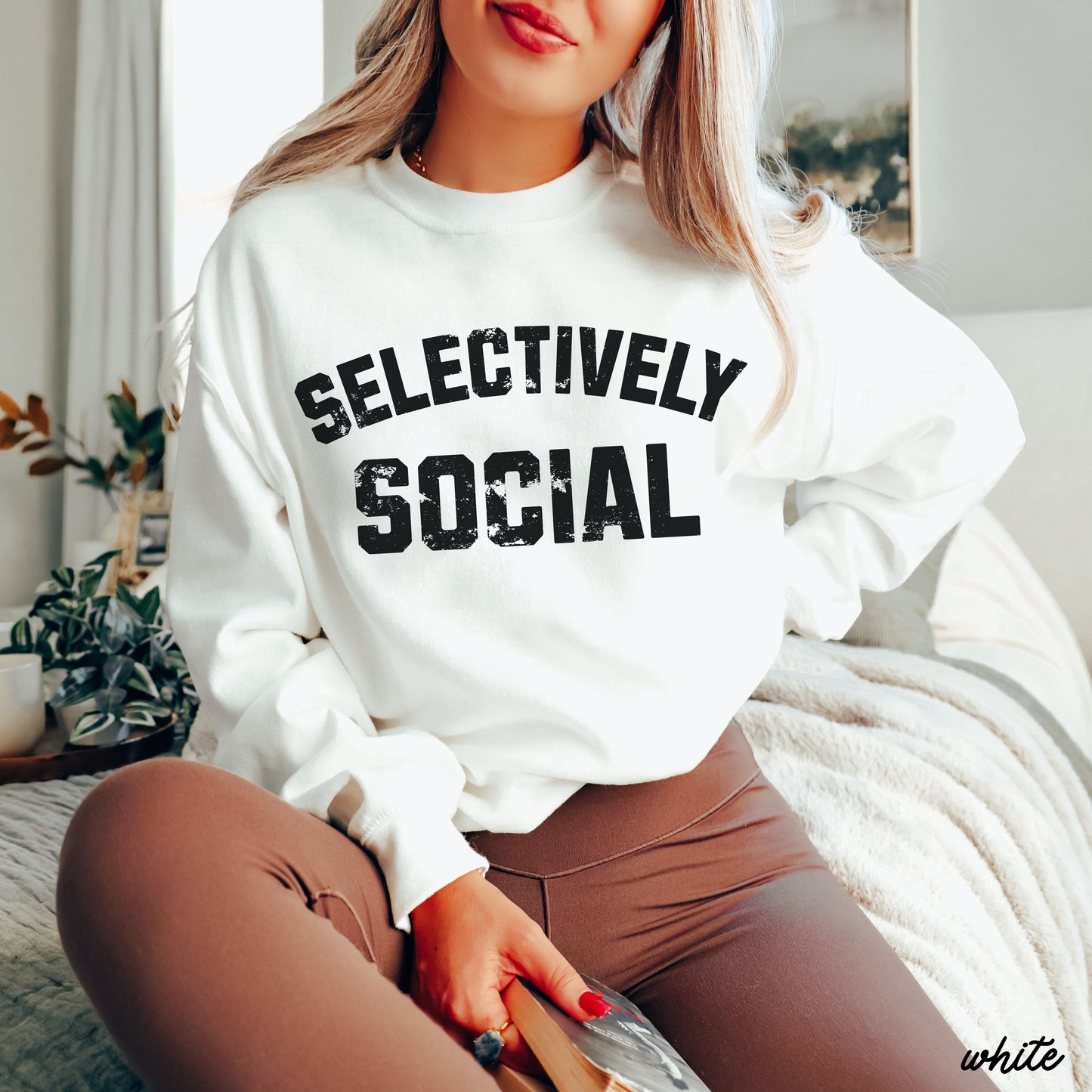 PRE-ORDER: Selectively Social Sweatshirt *7 Colors (S-3X) Chloe Vs Tank The Boutique