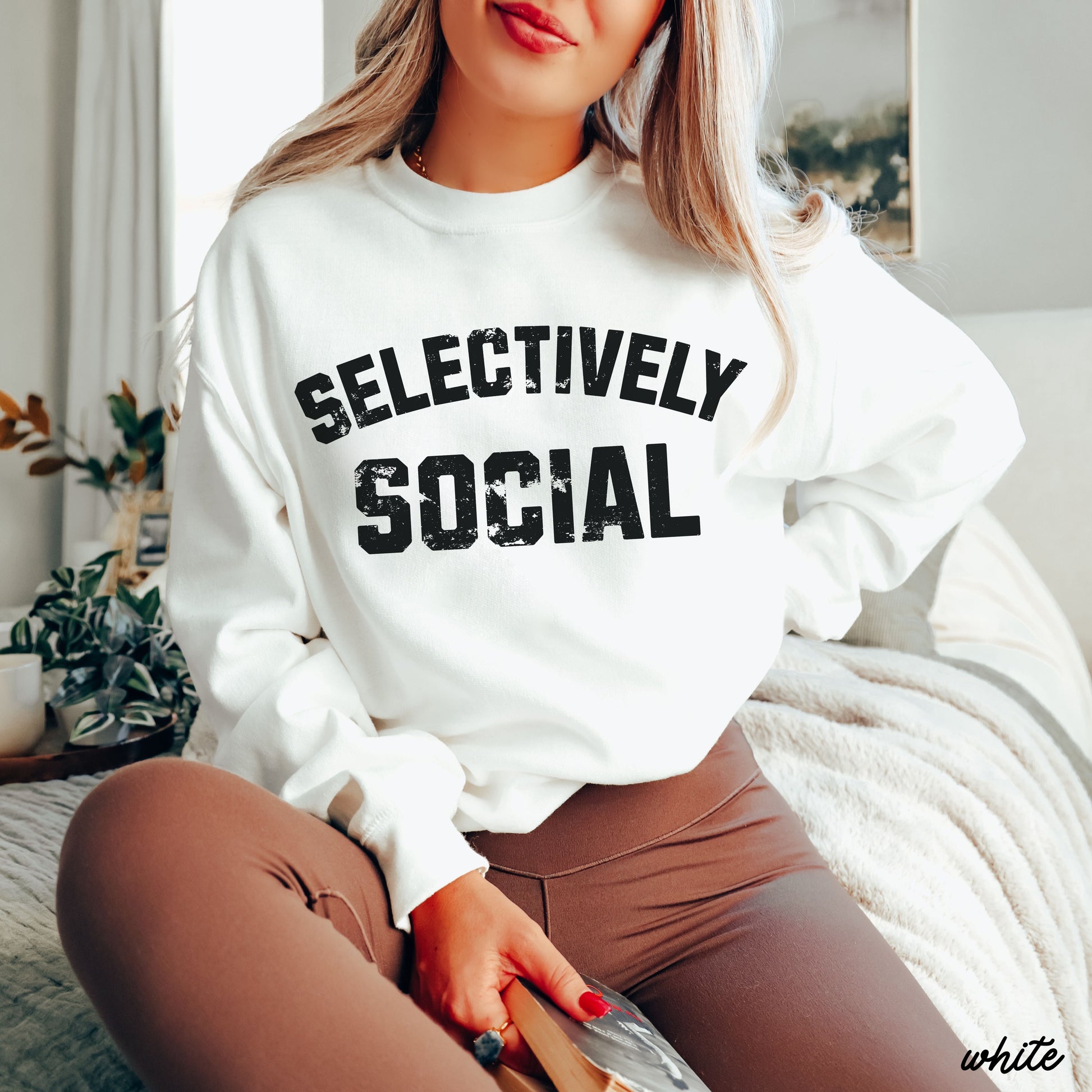 PRE-ORDER: Selectively Social Sweatshirt *7 Colors (S-3X) Chloe Vs Tank The Boutique