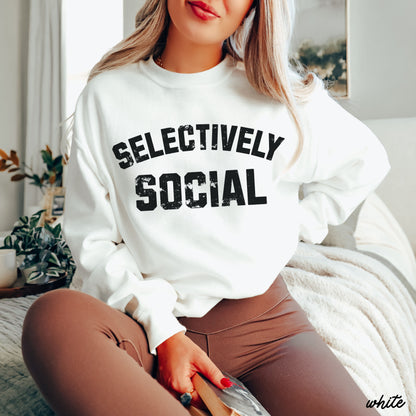PRE-ORDER: Selectively Social Sweatshirt *7 Colors (S-3X) Chloe Vs Tank The Boutique