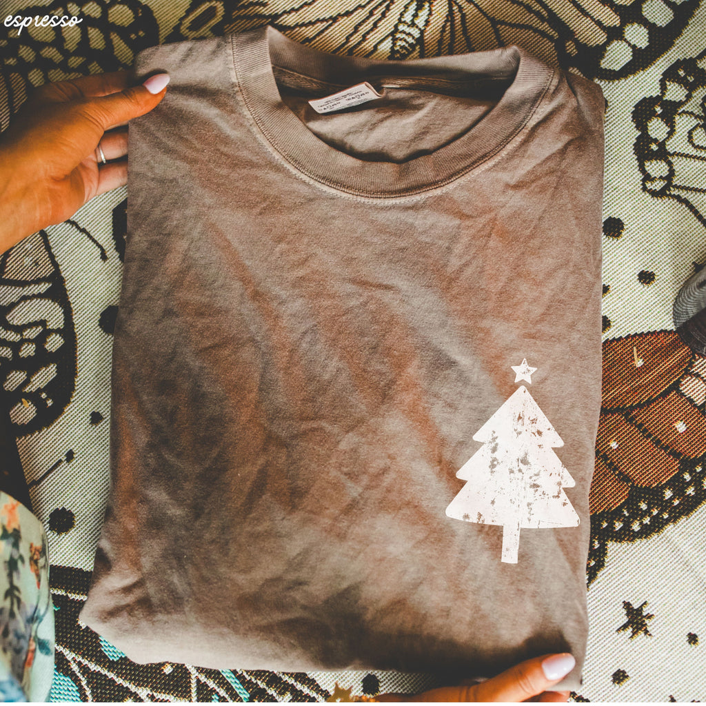 Xmas Tree Pocket Tee *7 Colors (S-3X) Chloe Vs Tank The Boutique