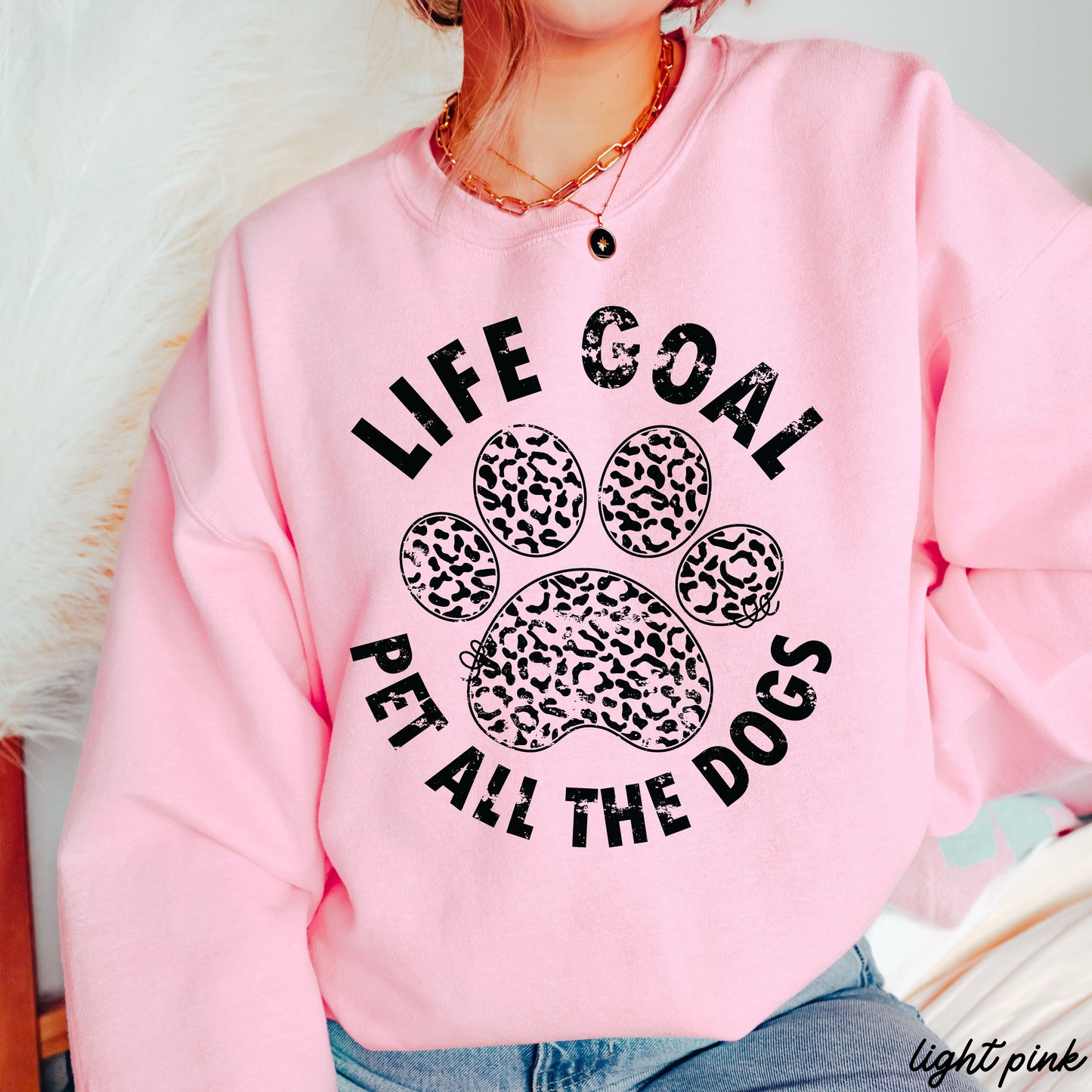 Pet All The Dogs Leopard Paw Sweatshirt *9 Colors (S-3X) Chloe Vs Tank The Boutique