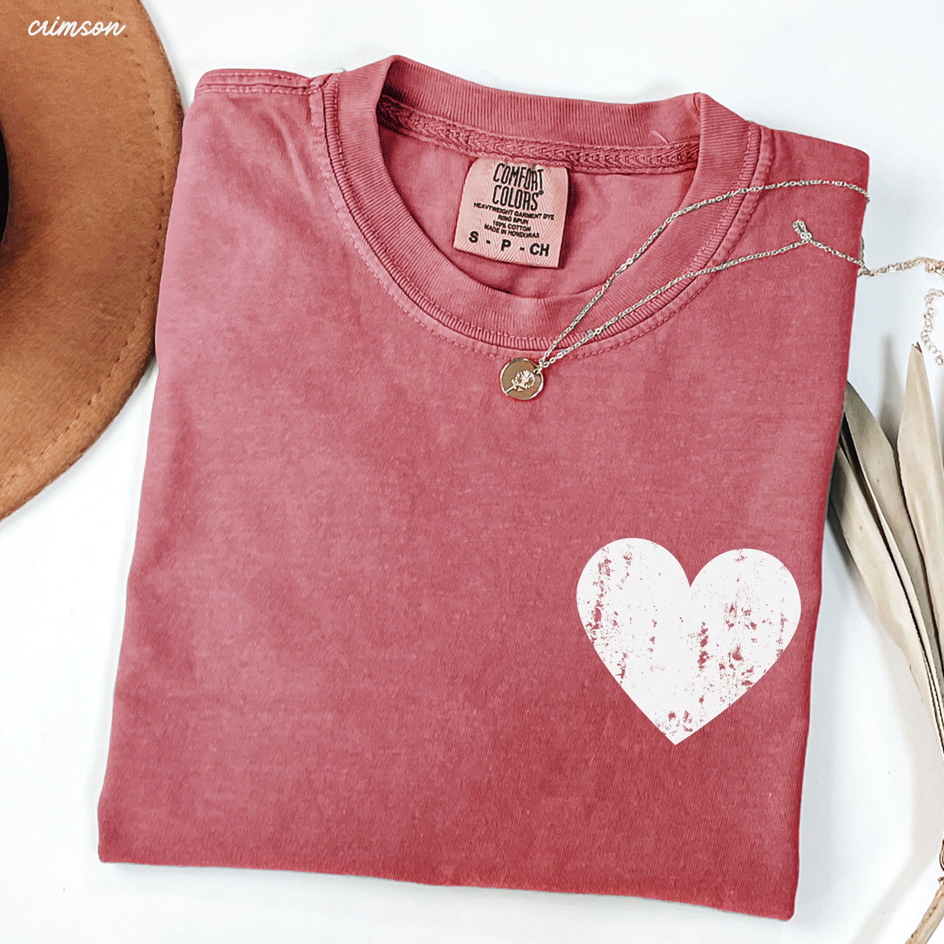 Pocket Heart Tee *7 Colors (S-3X) Chloe Vs Tank The Boutique