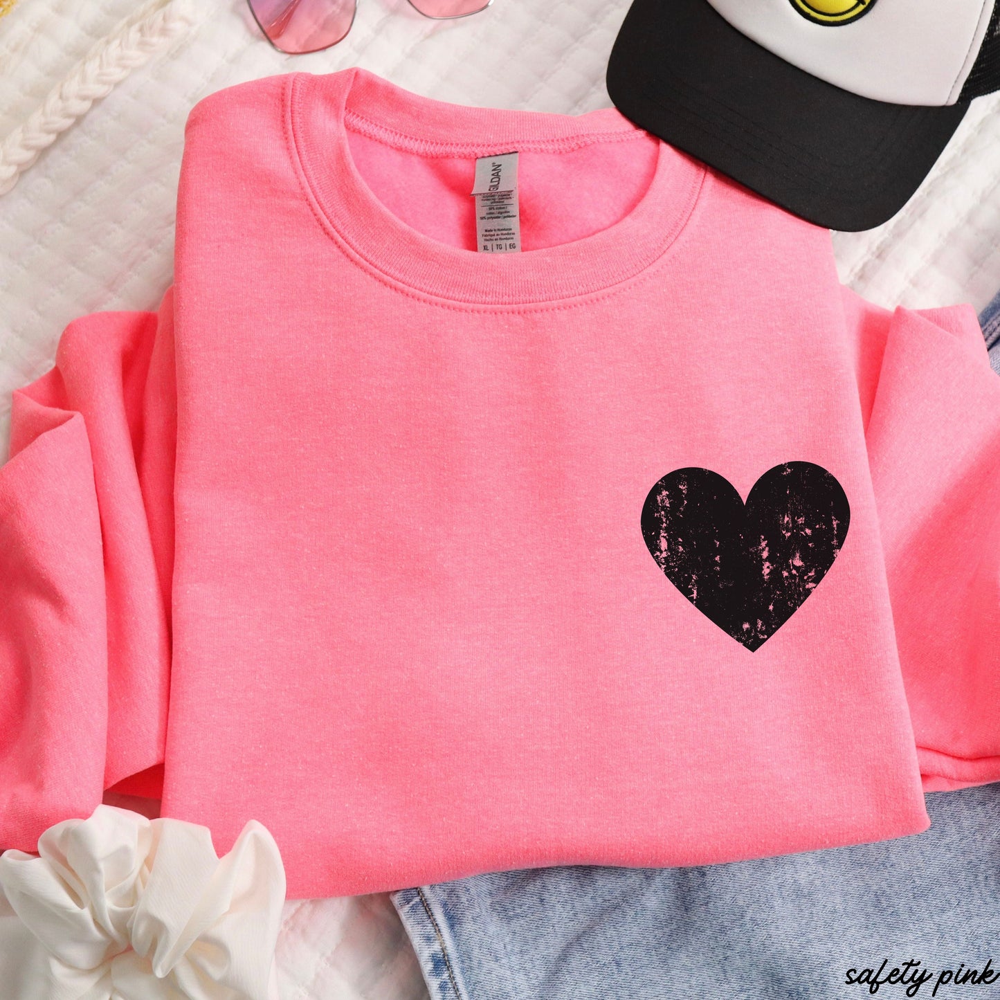 Pocket Heart Sweatshirt *6 Colors (S-3X) Chloe Vs Tank The Boutique