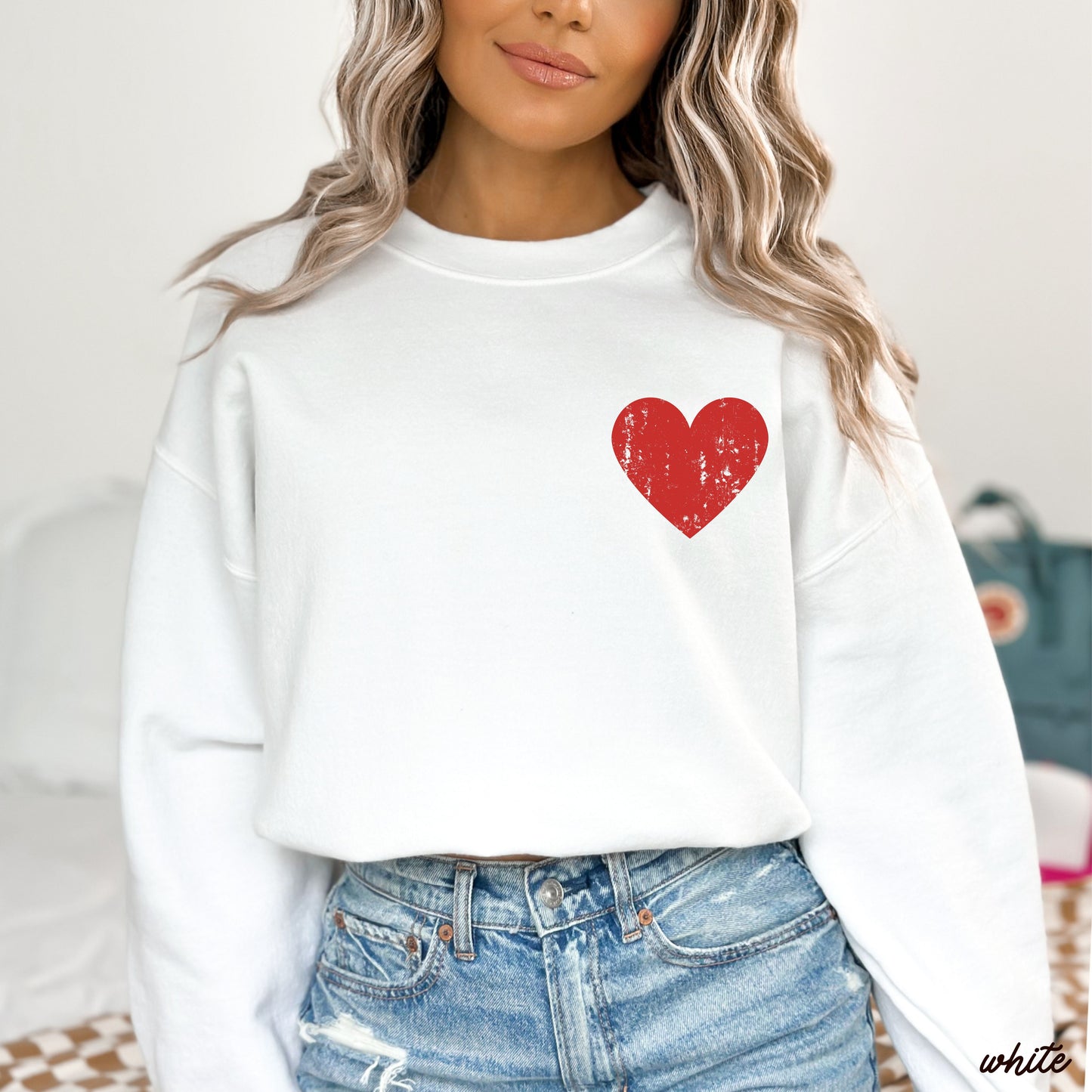 Pocket Heart Sweatshirt *6 Colors (S-3X) Chloe Vs Tank The Boutique