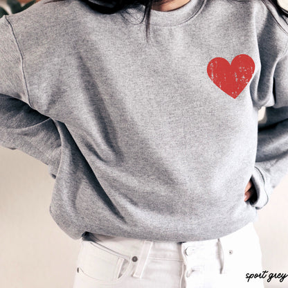Pocket Heart Sweatshirt *6 Colors (S-3X) Chloe Vs Tank The Boutique