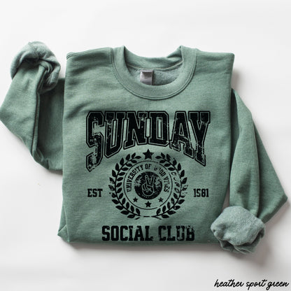 Sunday Social Sweatshirt *9 Colors (S-3X) Chloe Vs Tank The Boutique