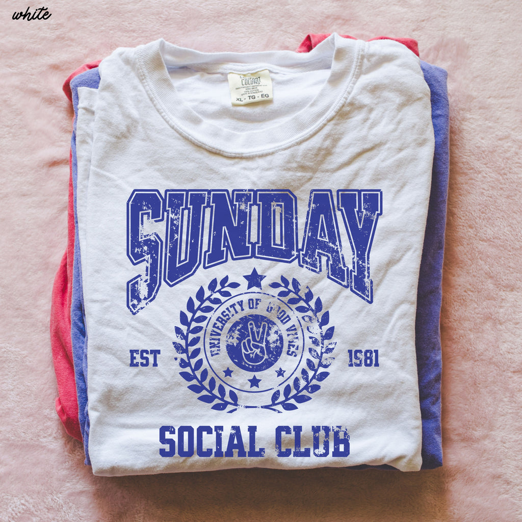 Sunday Social Club Tee *10 Colors (S-3X) Chloe Vs Tank The Boutique