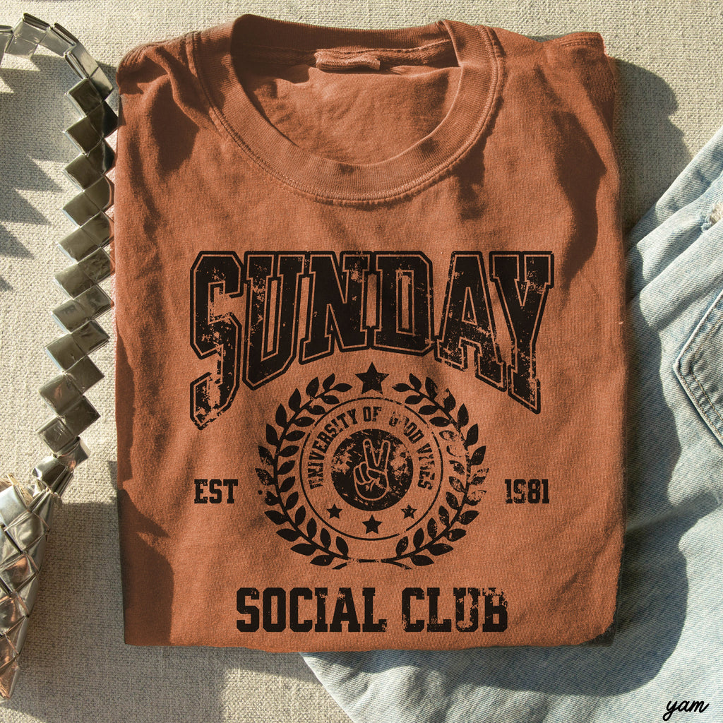 Sunday Social Club Tee *10 Colors (S-3X) Chloe Vs Tank The Boutique