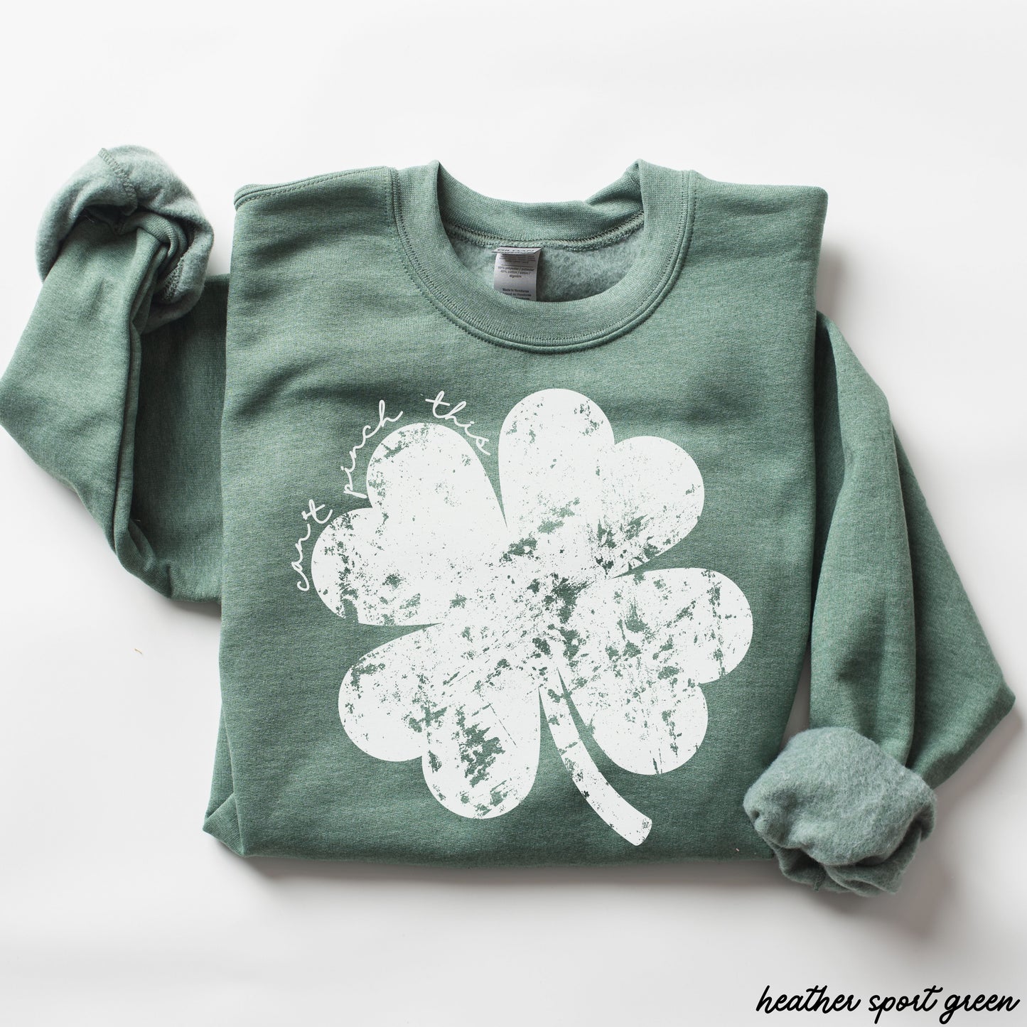 Distressed Shamrock Can't Pinch This Sweatshirt *6 Colors (S-3X) Chloe Vs Tank The Boutique