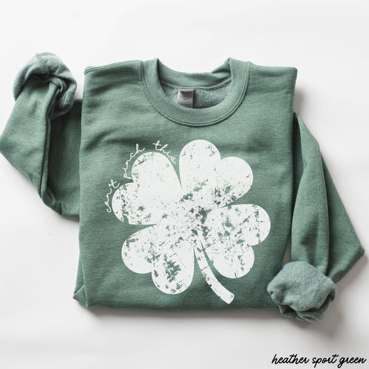 Distressed Shamrock Can't Pinch This Sweatshirt *6 Colors (S-3X) Chloe Vs Tank The Boutique