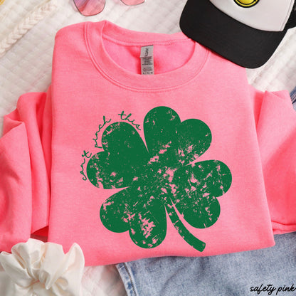 Distressed Shamrock Can't Pinch This Sweatshirt *6 Colors (S-3X) Chloe Vs Tank The Boutique
