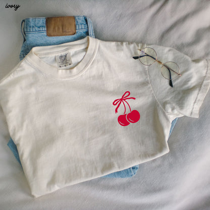 Pocket Cherry Coquette Tee *5 Colors (S-3X) Chloe Vs Tank The Boutique