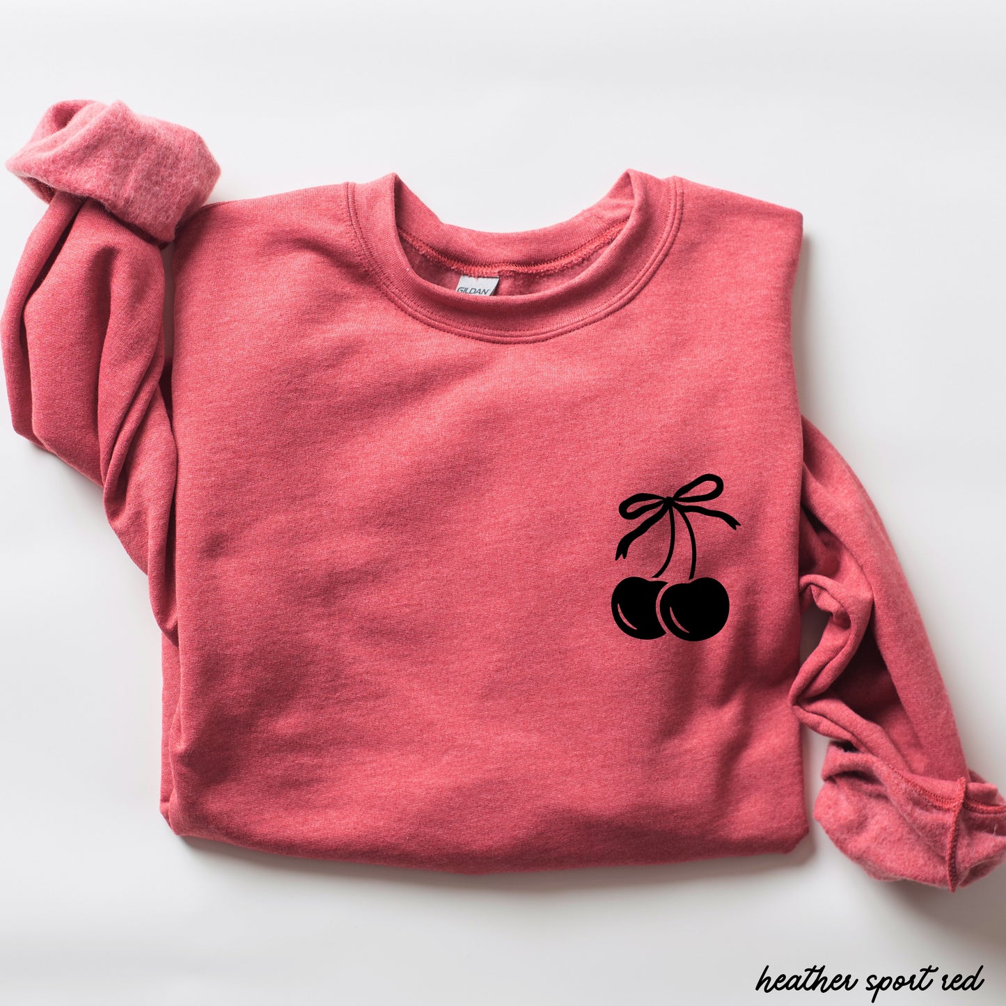 Pocket Cherry Coquette Sweatshirt *5 Colors (S-3X) Chloe Vs Tank The Boutique