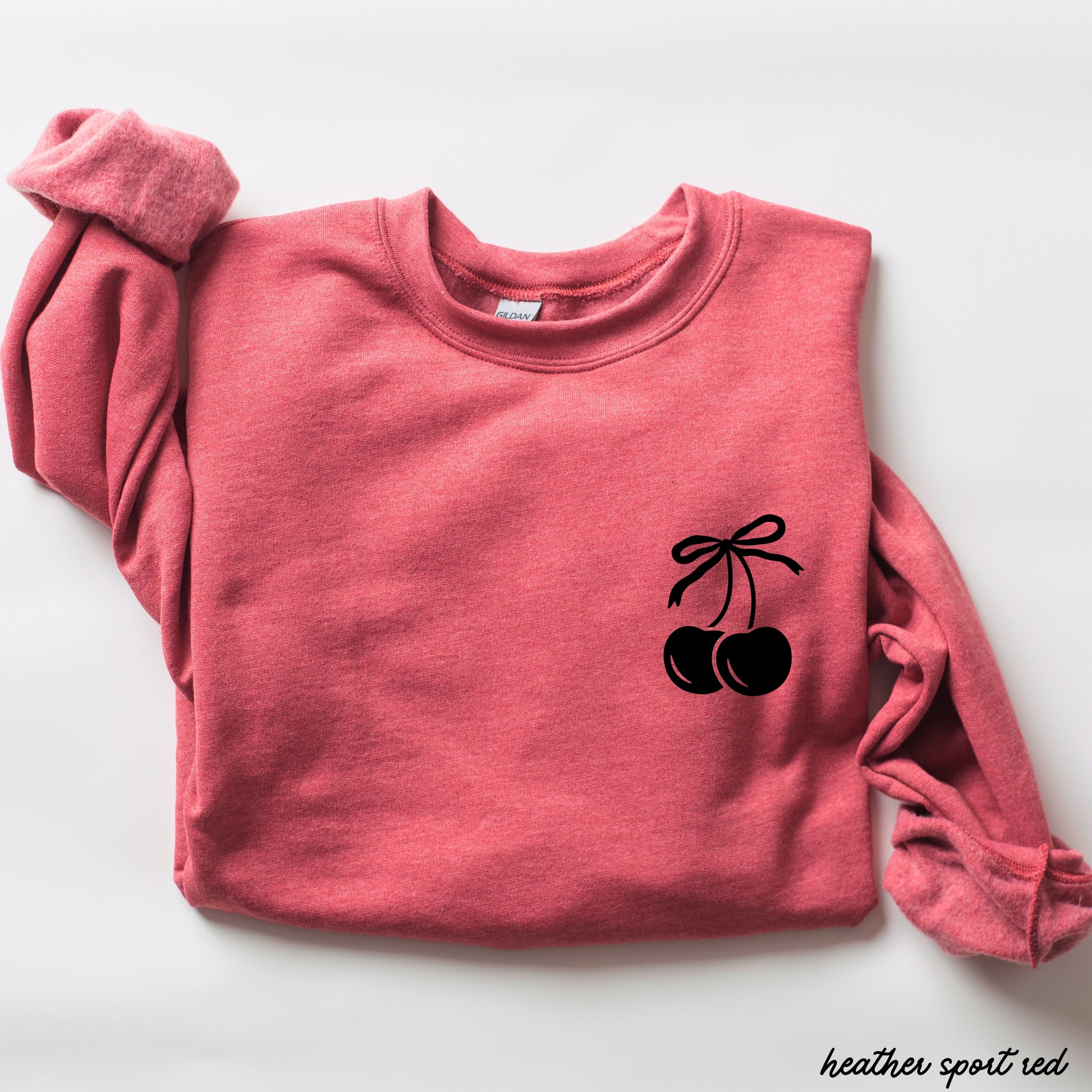 Pocket Cherry Coquette Sweatshirt *5 Colors (S-3X) Chloe Vs Tank The Boutique