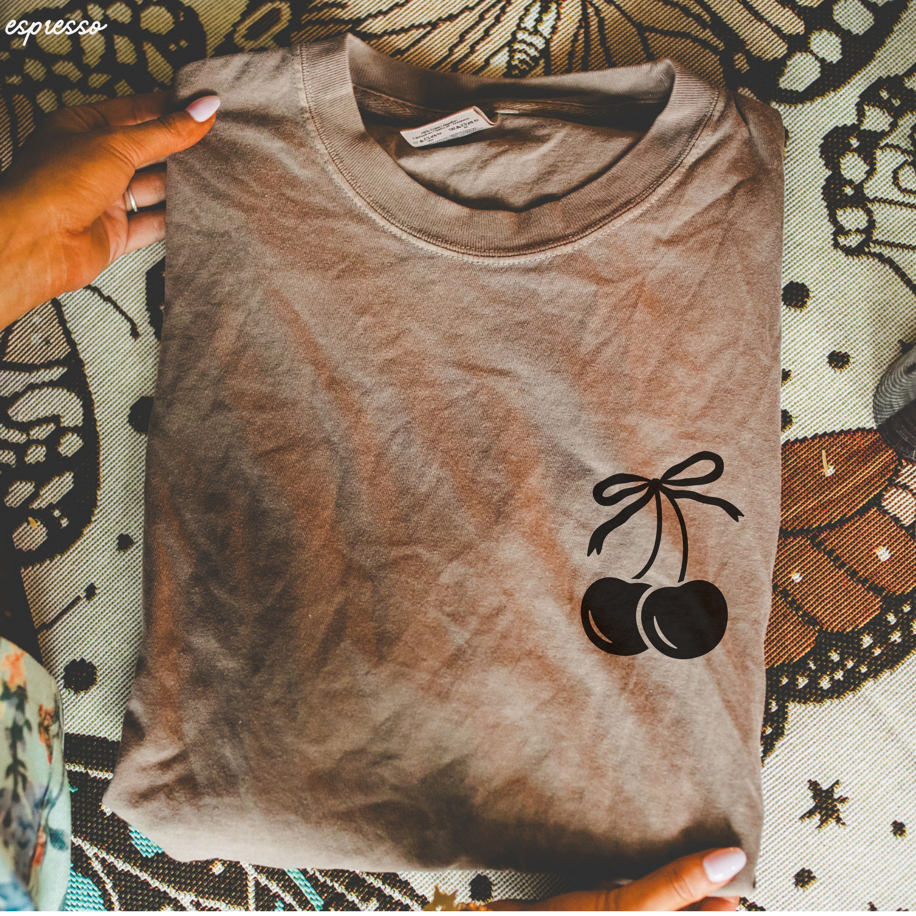 Pocket Cherry Coquette Tee *5 Colors (S-3X) Chloe Vs Tank The Boutique