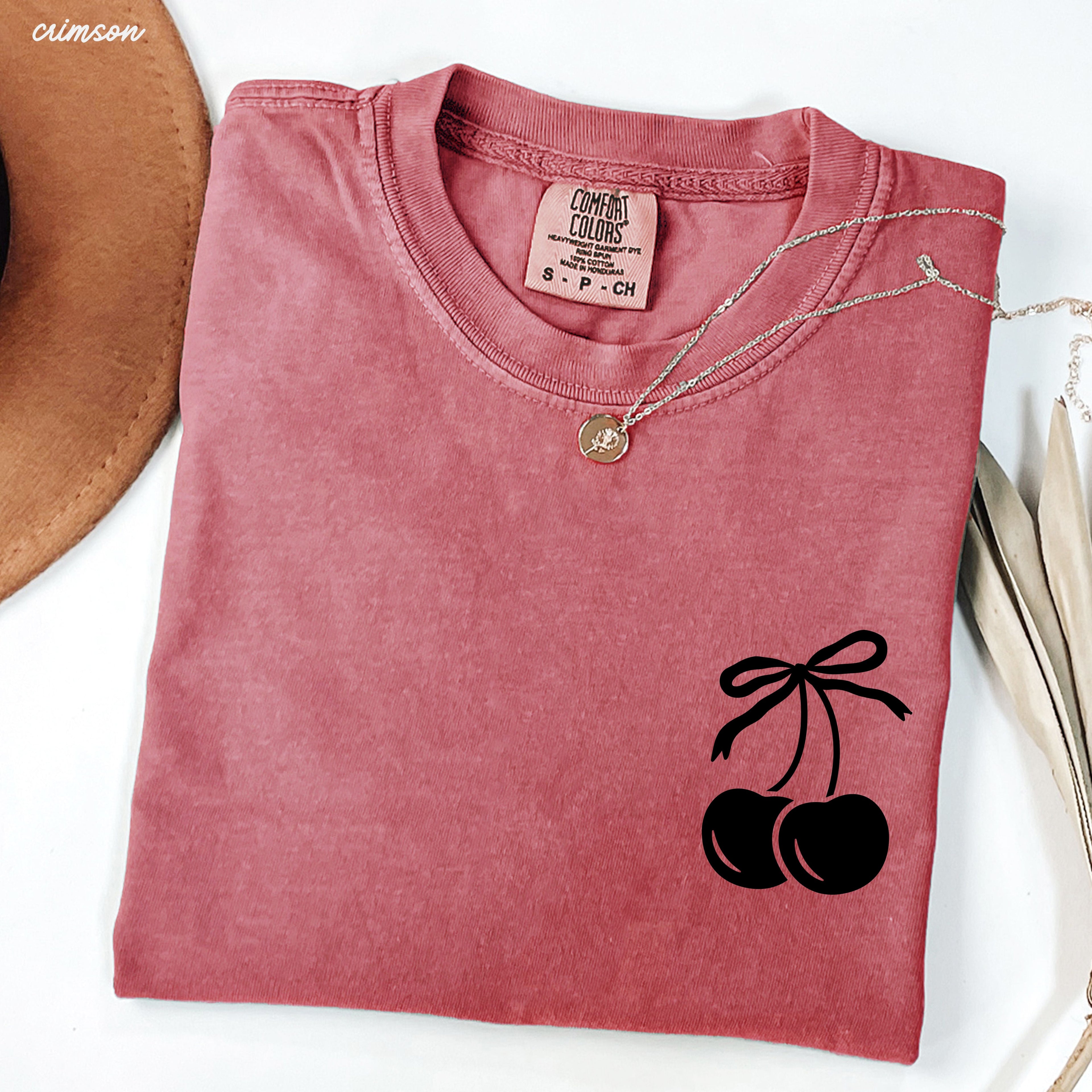 Pocket Cherry Coquette Tee *5 Colors (S-3X) Chloe Vs Tank The Boutique