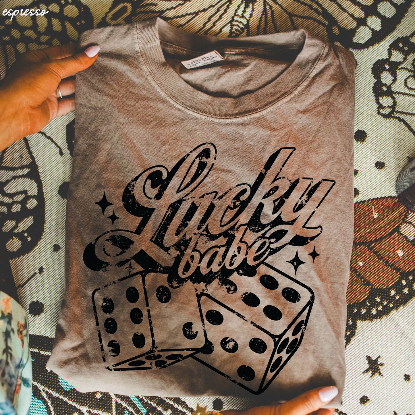 Lucky Babe Dice Comfort Colors Tee *8 Colors (S-3X) Chloe Vs Tank The Boutique