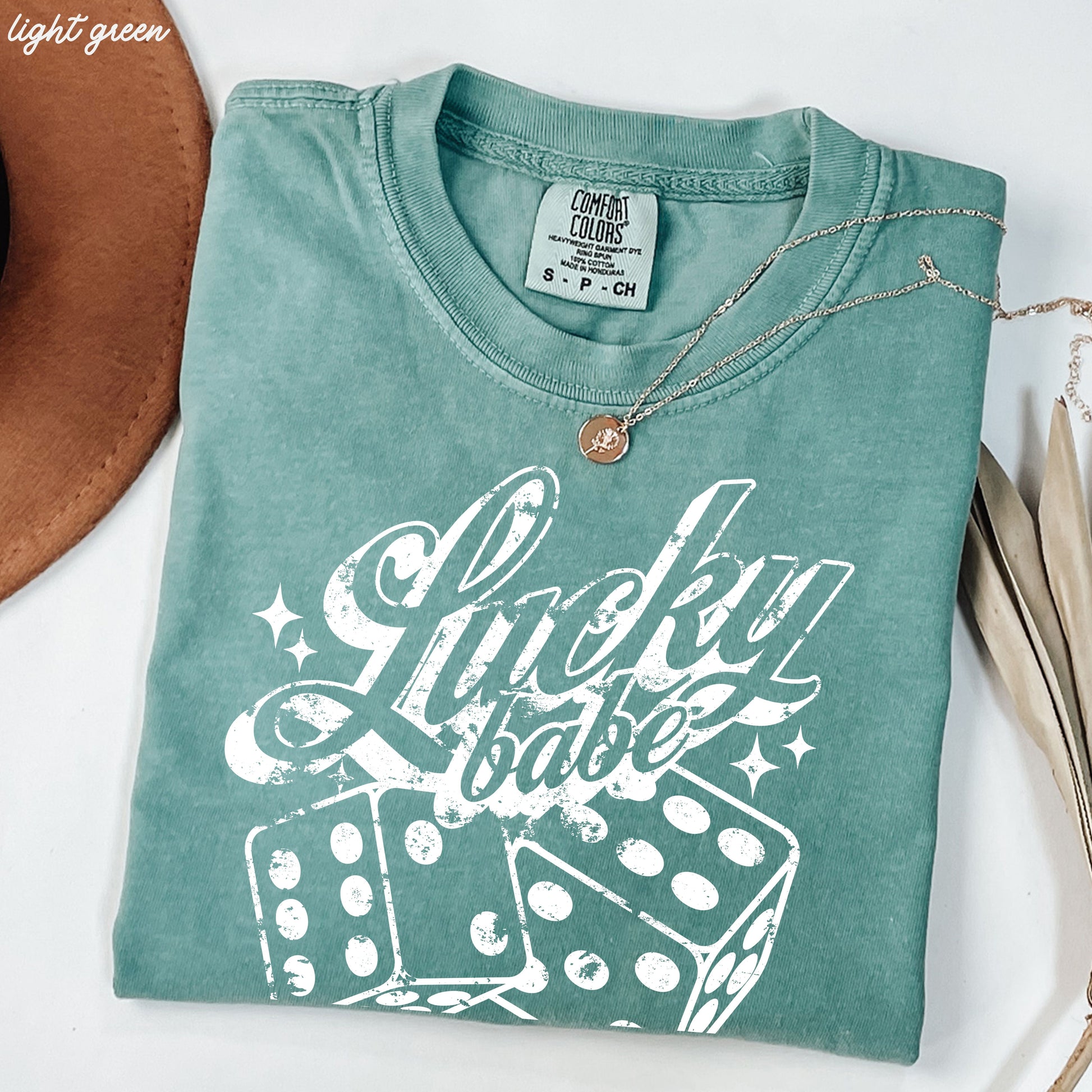 Lucky Babe Dice Comfort Colors Tee *8 Colors (S-3X) Chloe Vs Tank The Boutique
