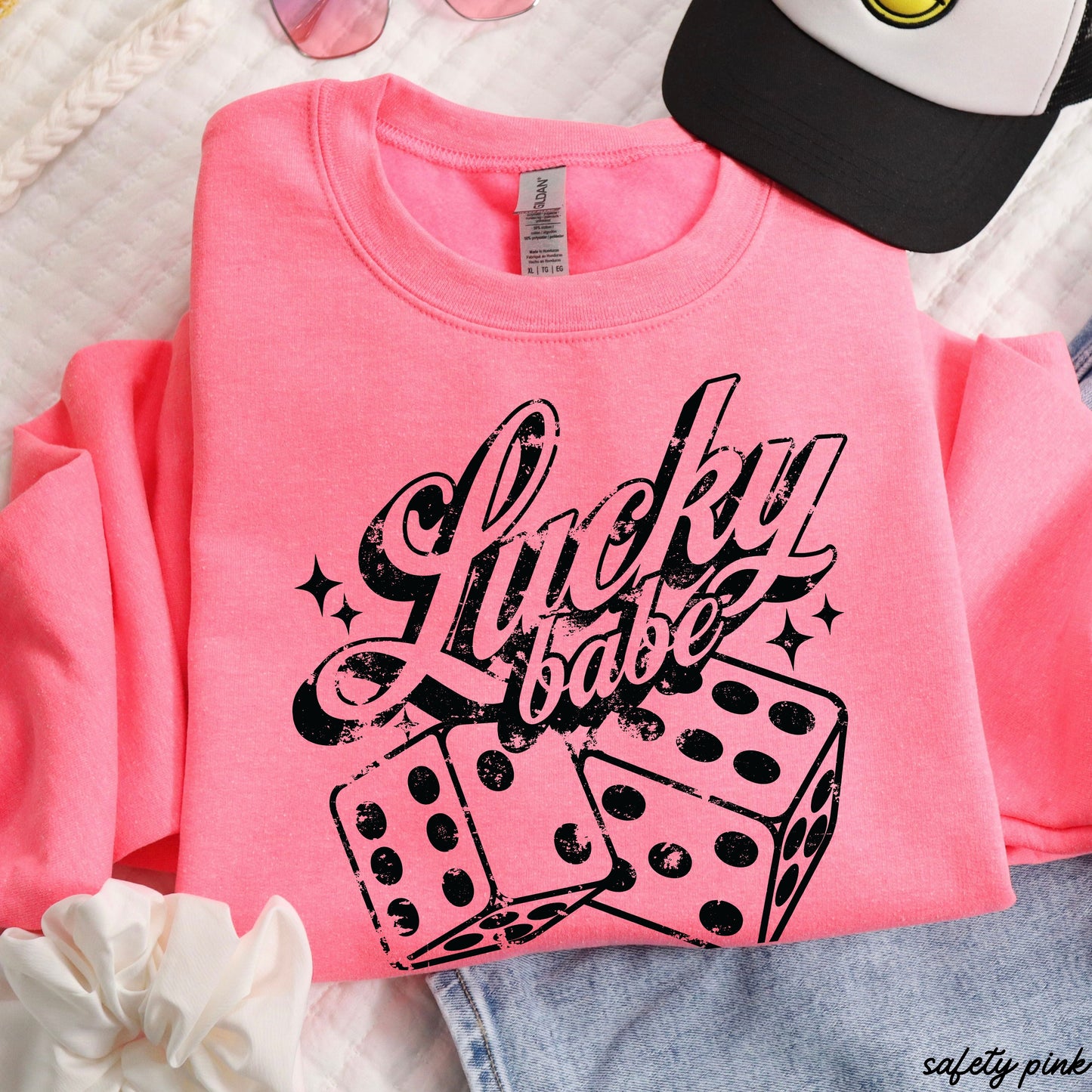 Lucky Babe Dice Sweatshirt *8 Colors (S-3X) Chloe Vs Tank The Boutique